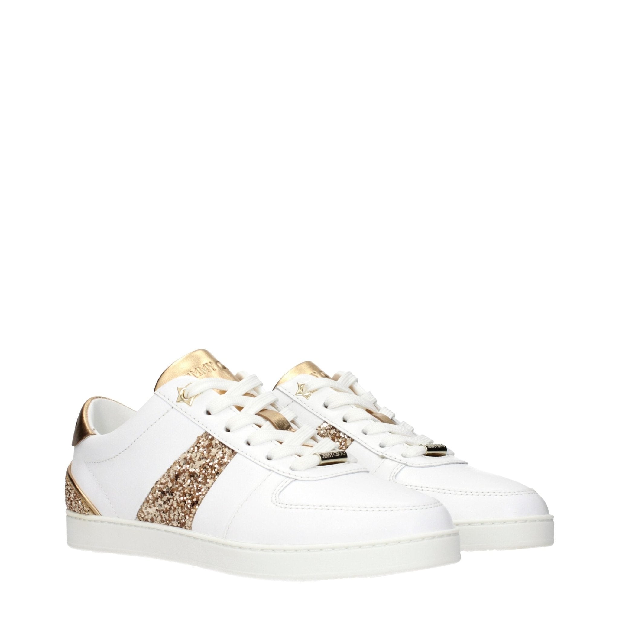 White Leather Low Top Sneakers - TIZZIL