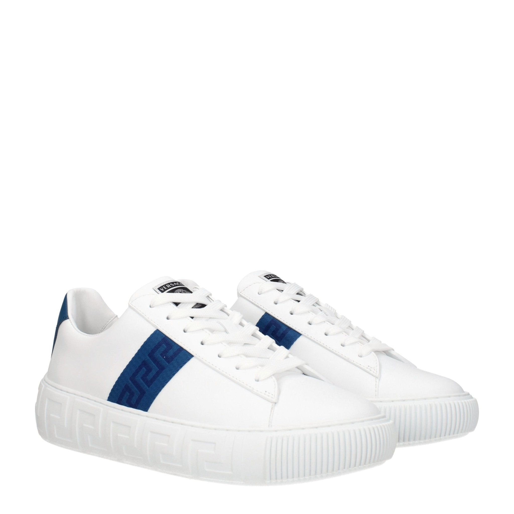 White Leather Low Top Sneakers - TIZZIL
