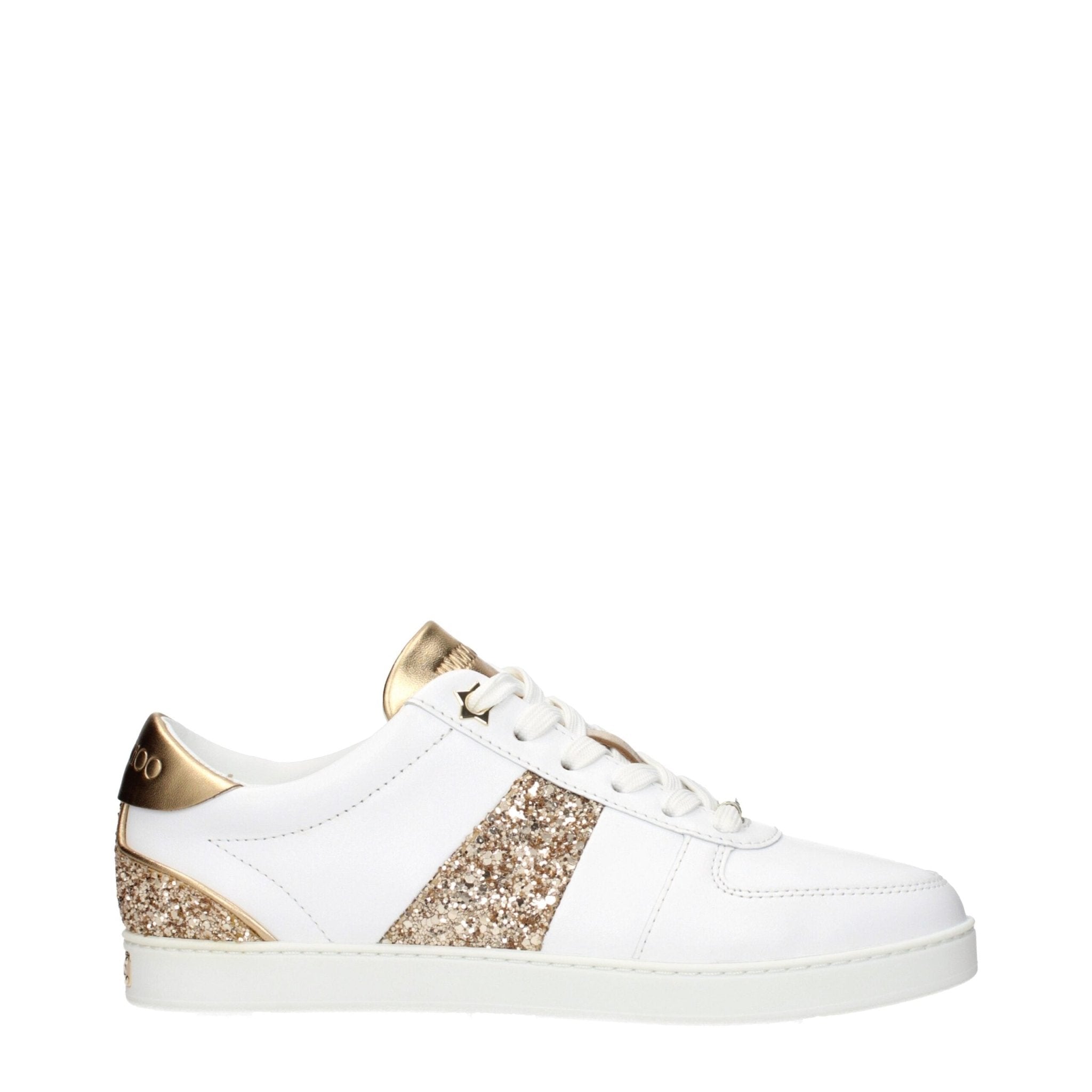 White Leather Low Top Sneakers - TIZZIL