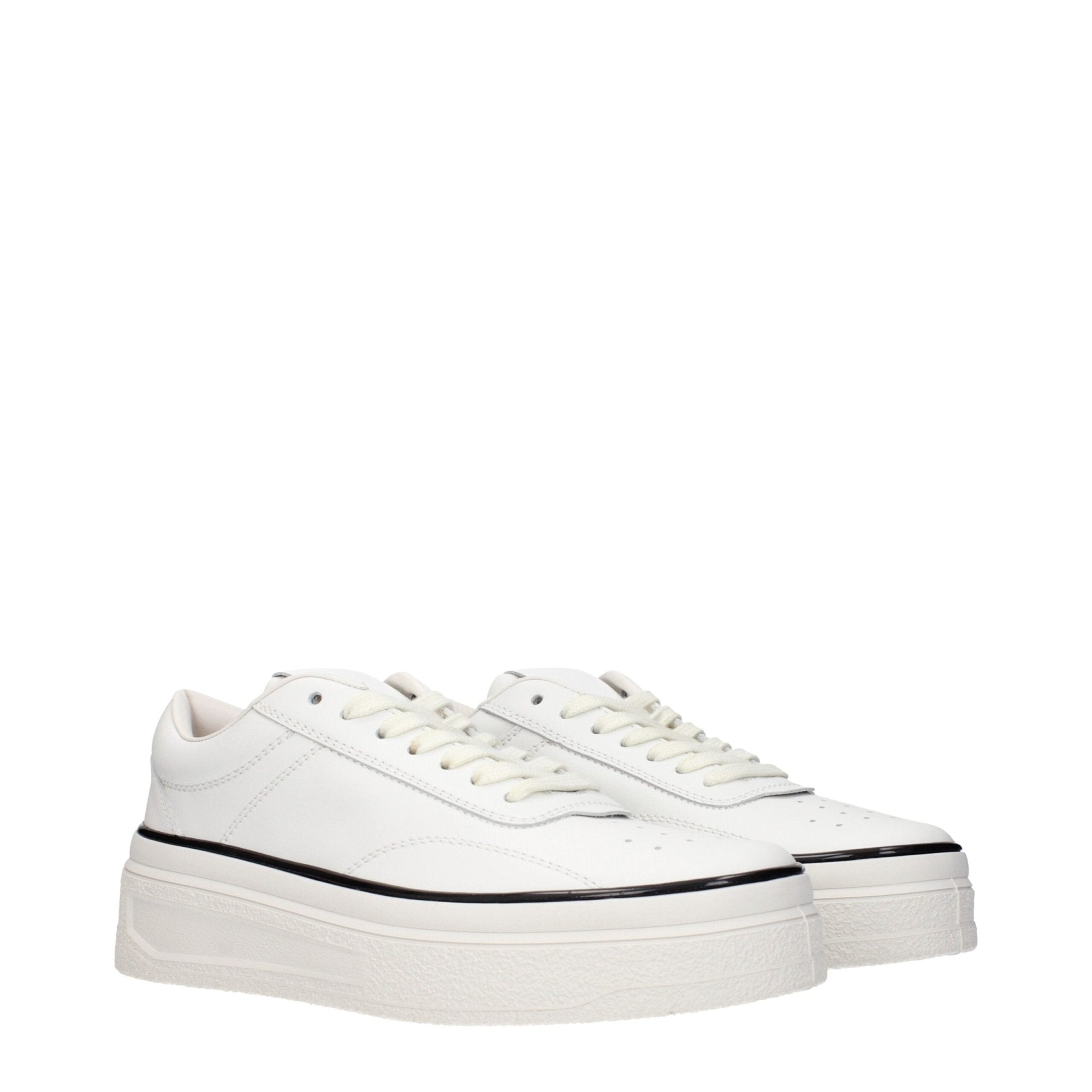 White Leather Platform Sneakers - TIZZIL