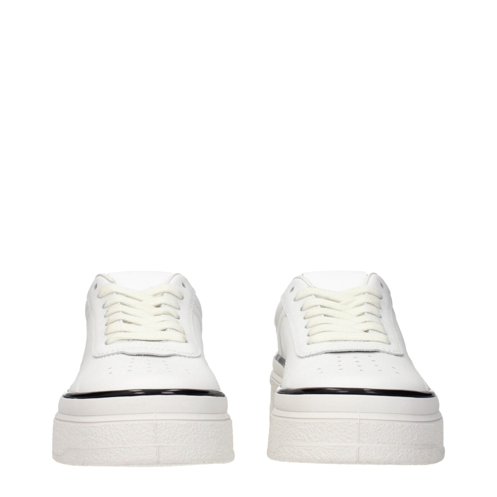 White Leather Platform Sneakers - TIZZIL