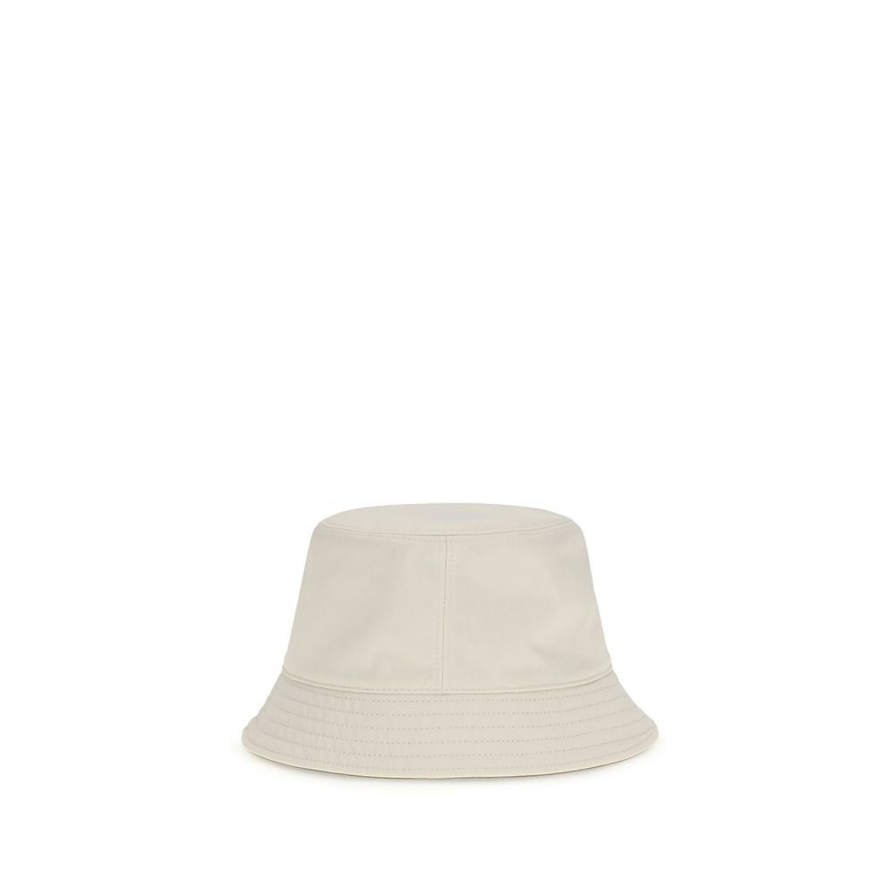 White Polyester Bucket Hat - TIZZIL