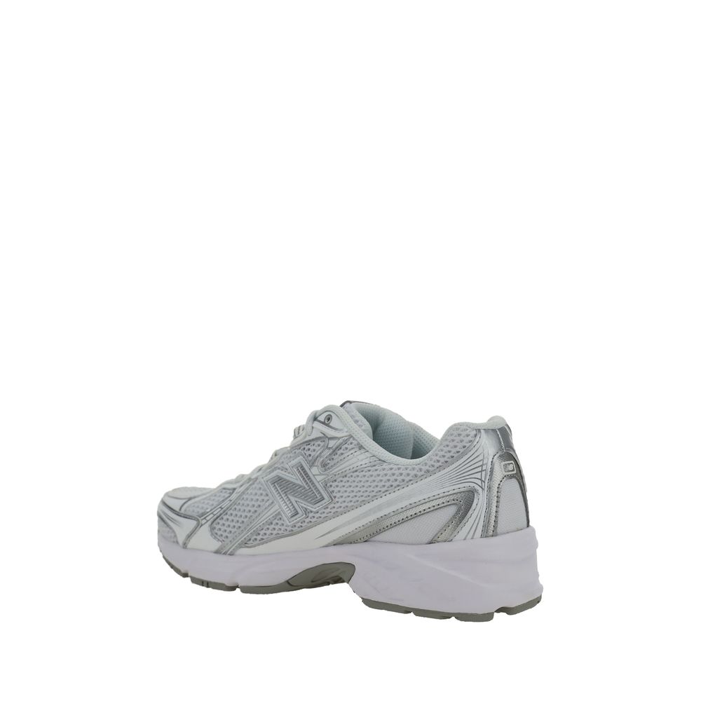 White Polyurethane Athletic Sneakers - TIZZIL
