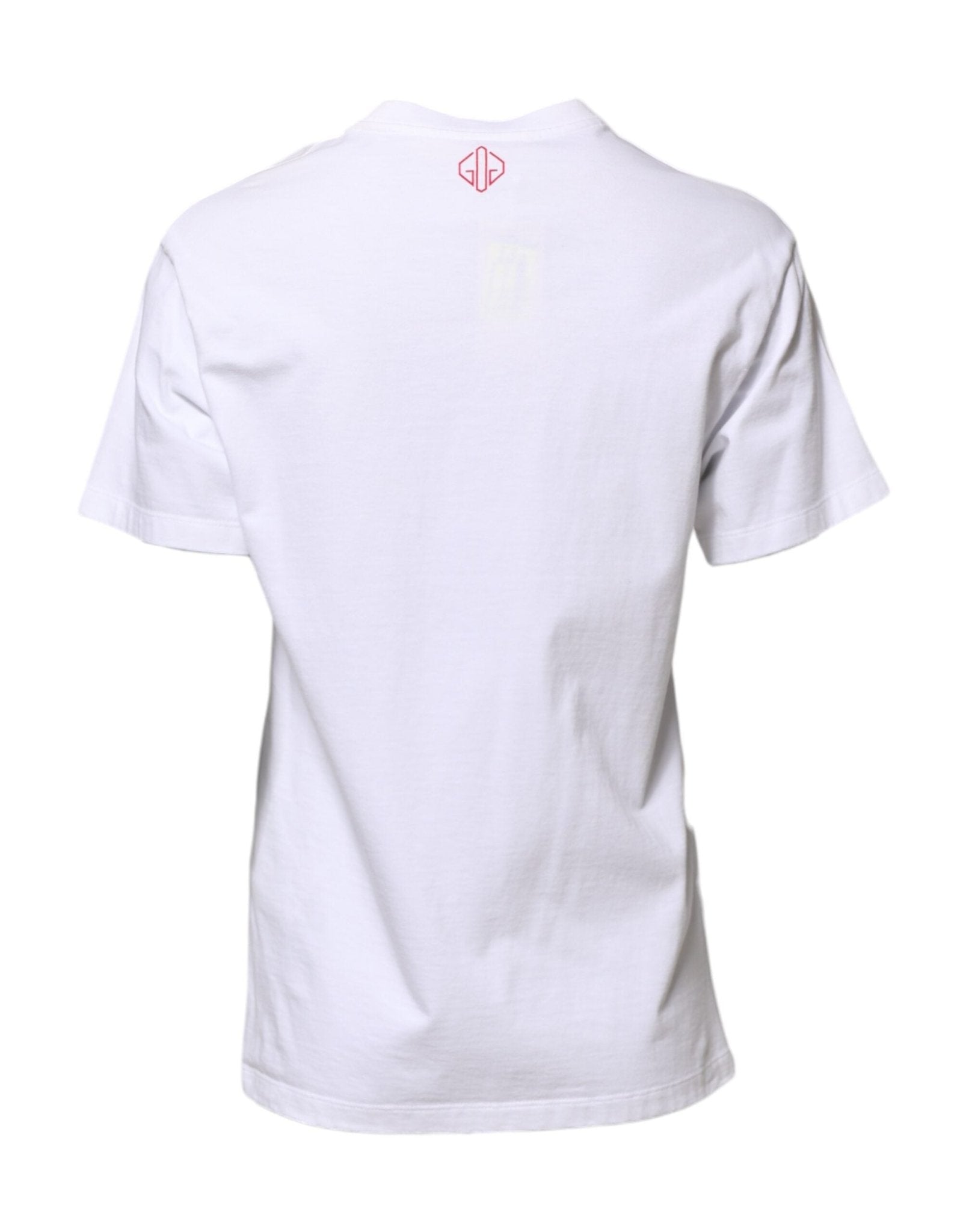 White Printed Round Neck T-shirt - TIZZIL