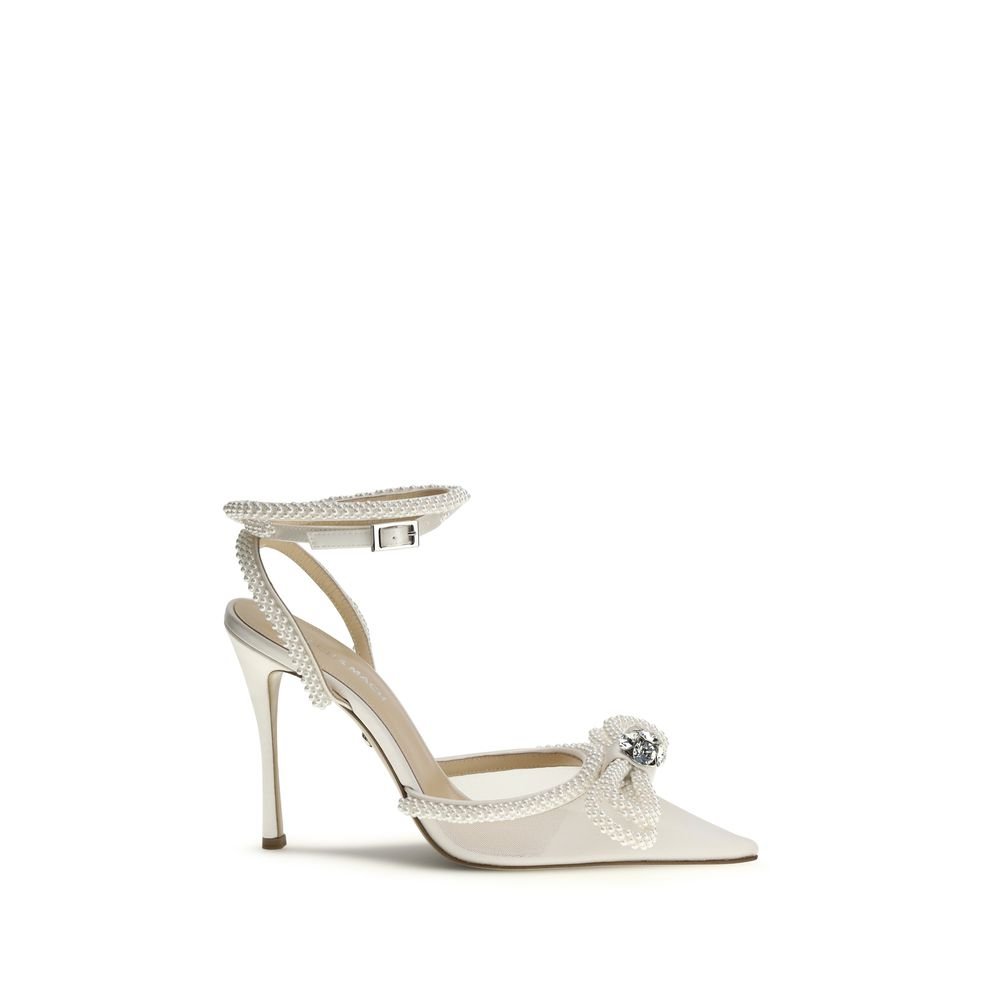 White Silk High Heel Pumps - TIZZIL