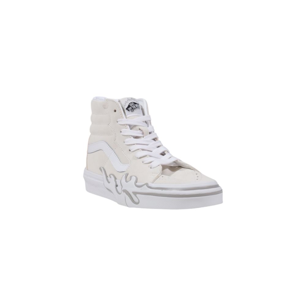 White Suede Leather High Top Sneakers - TIZZIL