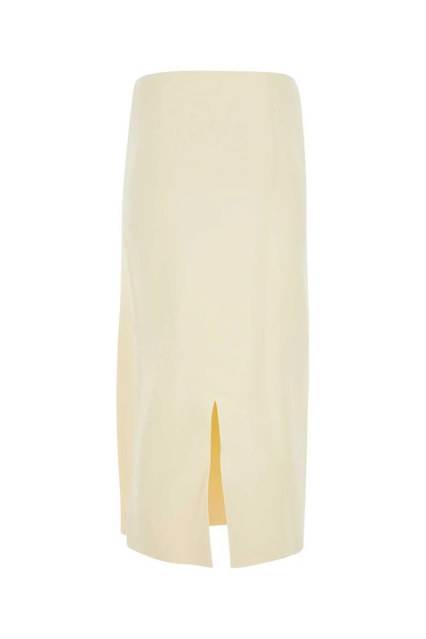 White Viscose Midi Skirt - TIZZIL