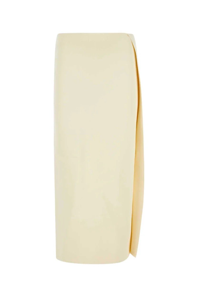 White Viscose Midi Skirt - TIZZIL