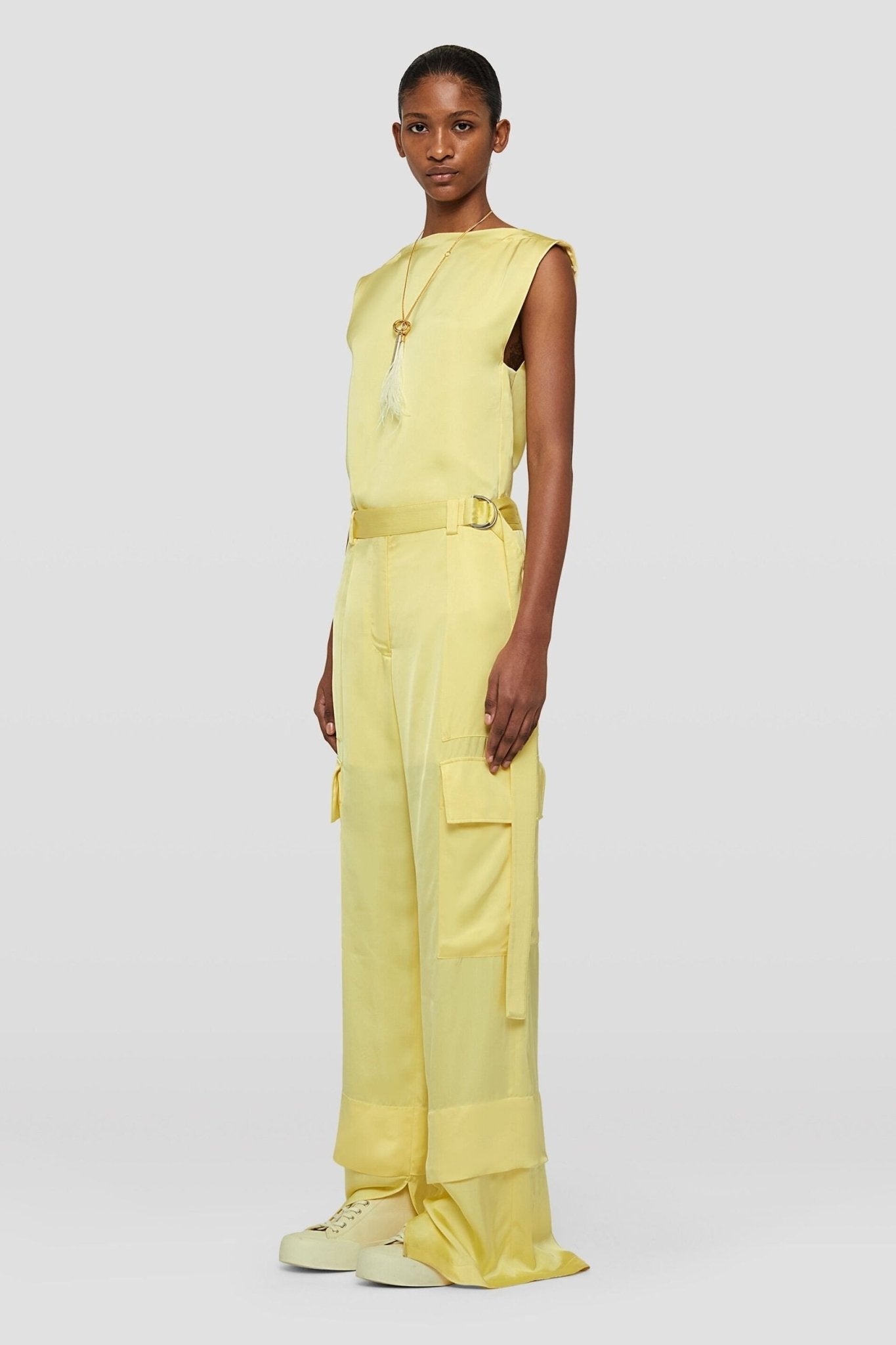 Yellow Fibres Tank Tops - TIZZIL