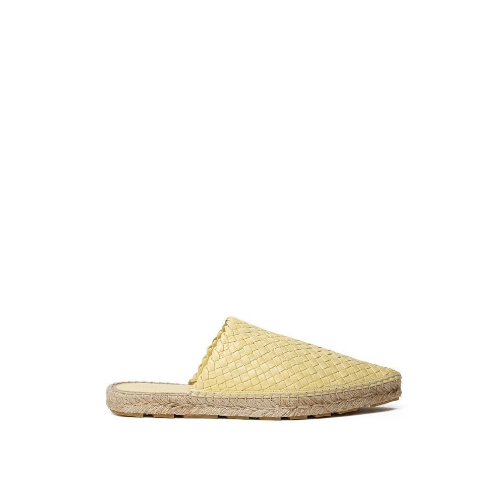 Yellow Leather Espadrille - TIZZIL