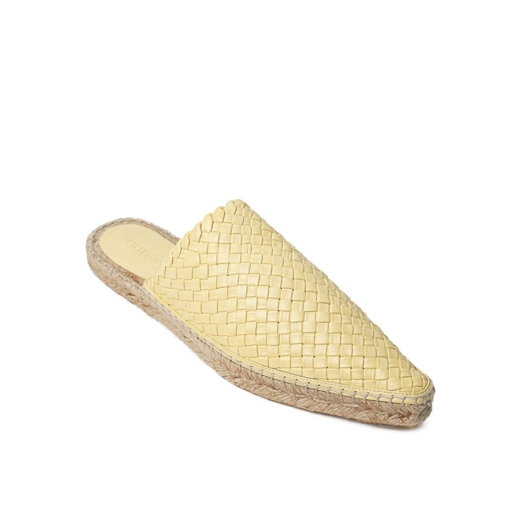Yellow Leather Espadrille - TIZZIL
