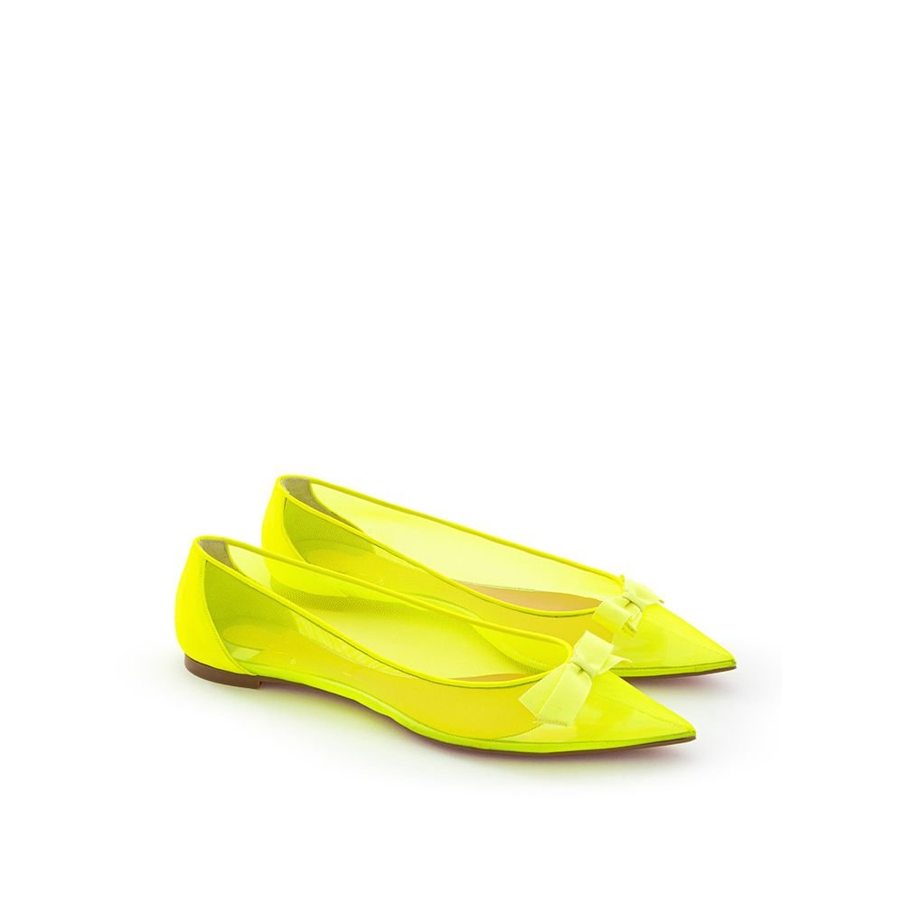 Yellow Mesh Ballet Flats - TIZZIL