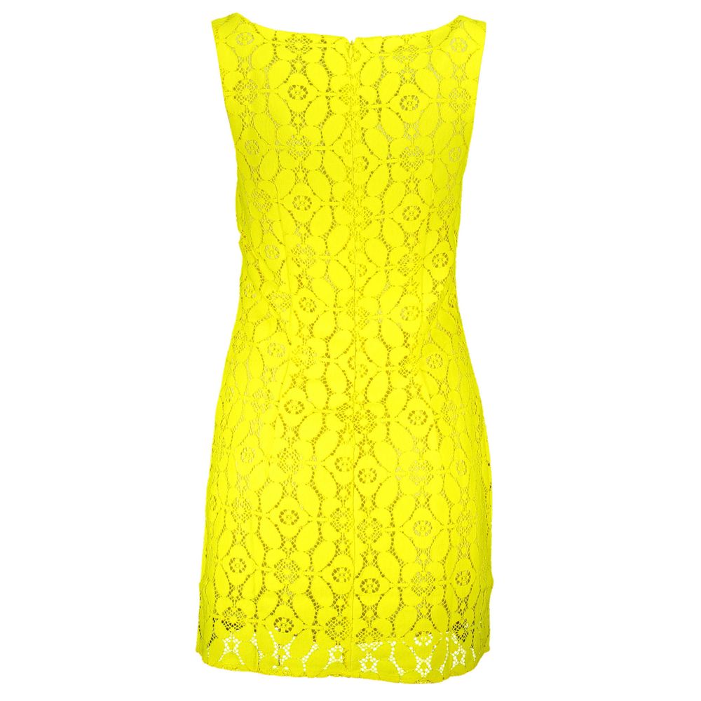 Yellow Polyester Dress - TIZZIL