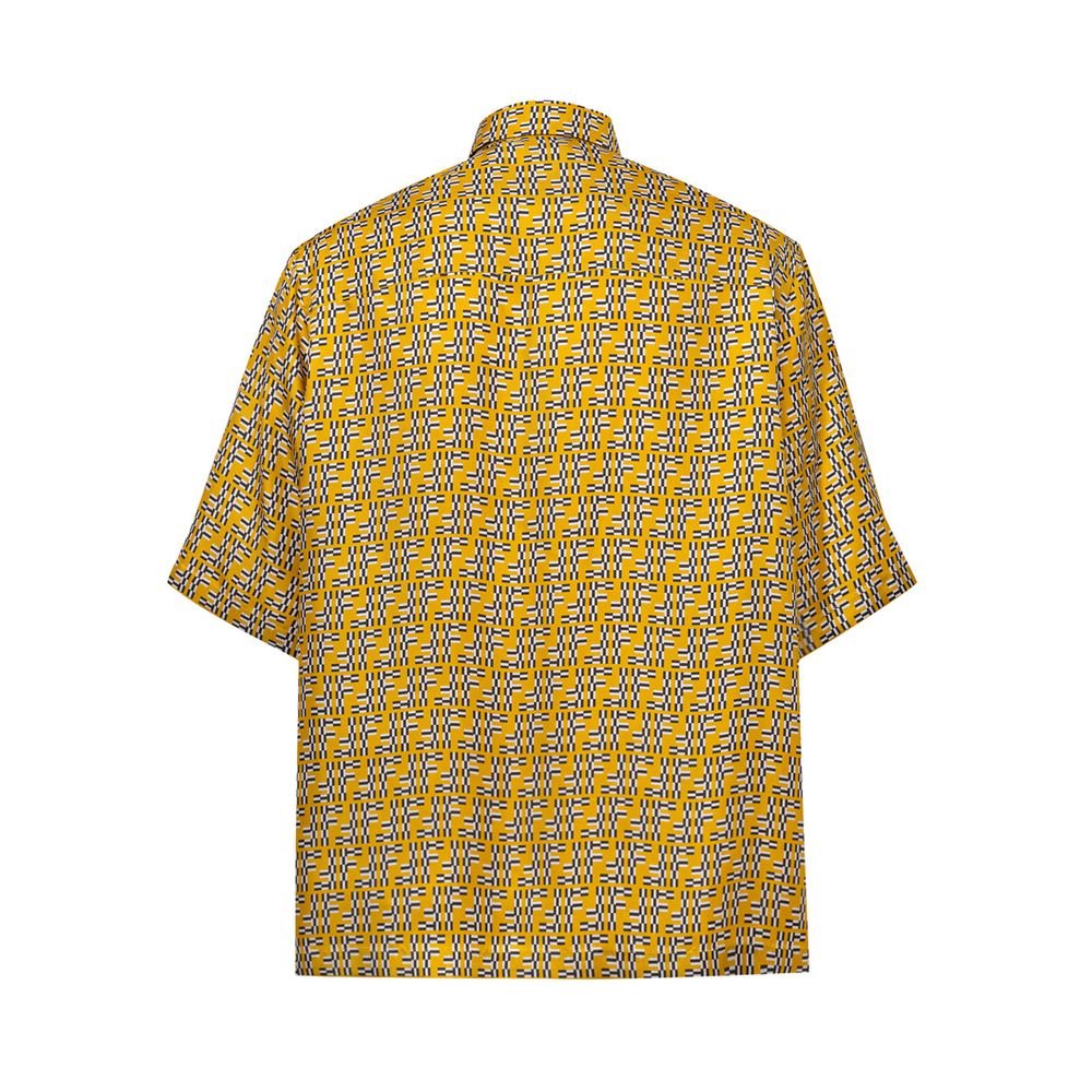 Yellow Silk Shortsleeve Shirt - TIZZIL
