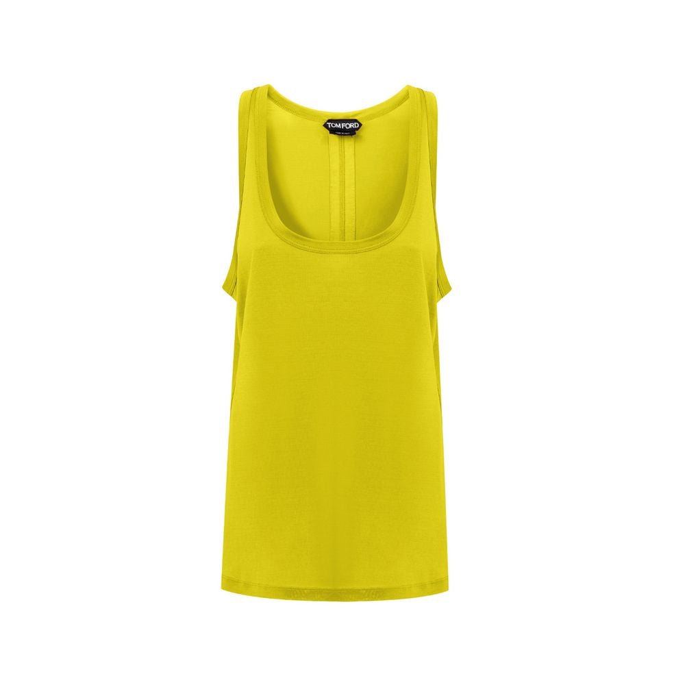 Yellow Silk Tank Top - TIZZIL